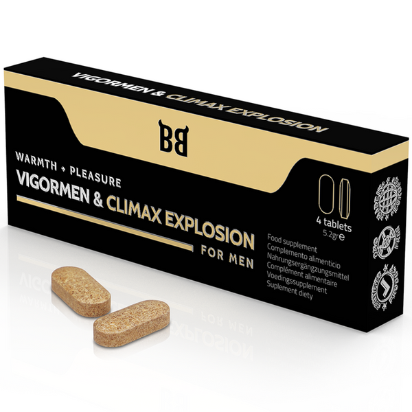 BLACK BULL - VIGORMEN & CLIMAX EXPLOSION GREATER PLEASURE FOR MEN 4 CAPSULES