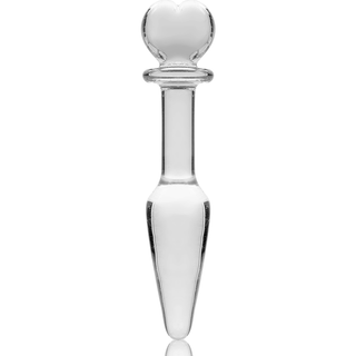 NEBULA SERIES BY IBIZA - MODEL 7 ANAL PLUG BOROSILICATE GLASS 13.5 X 3 CM CLEAR
